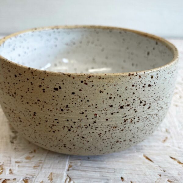 bowl - white inside on dotted clay