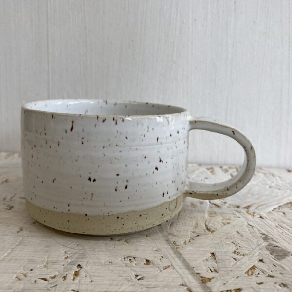 cup-white on white dotted clay