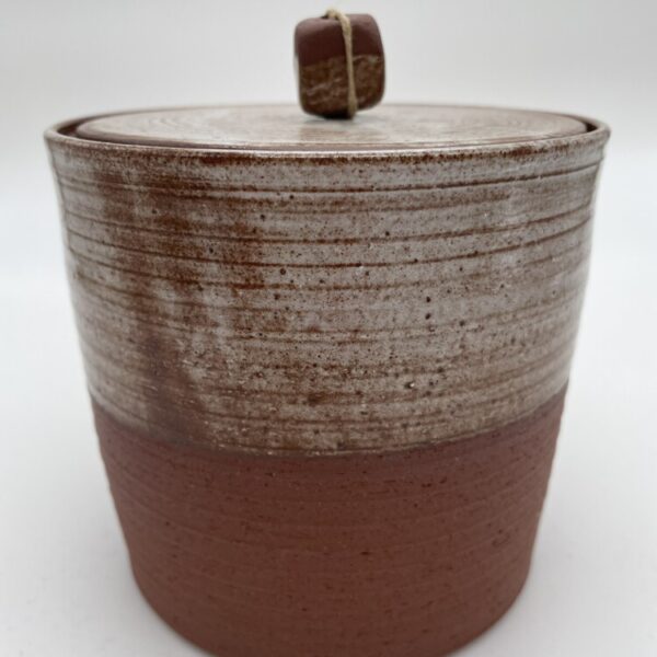 handmade clay pottery container