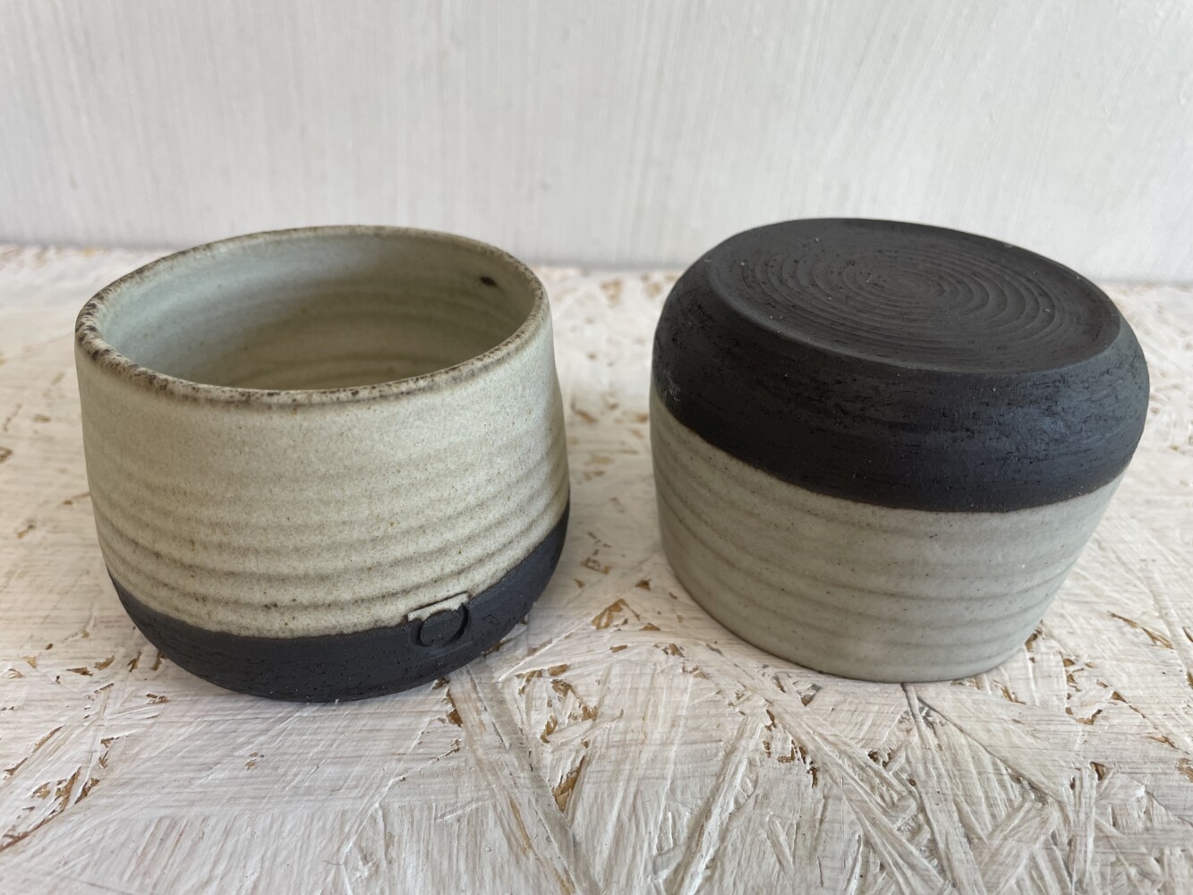 IMG_7131 espresso cup-matte white on black clay