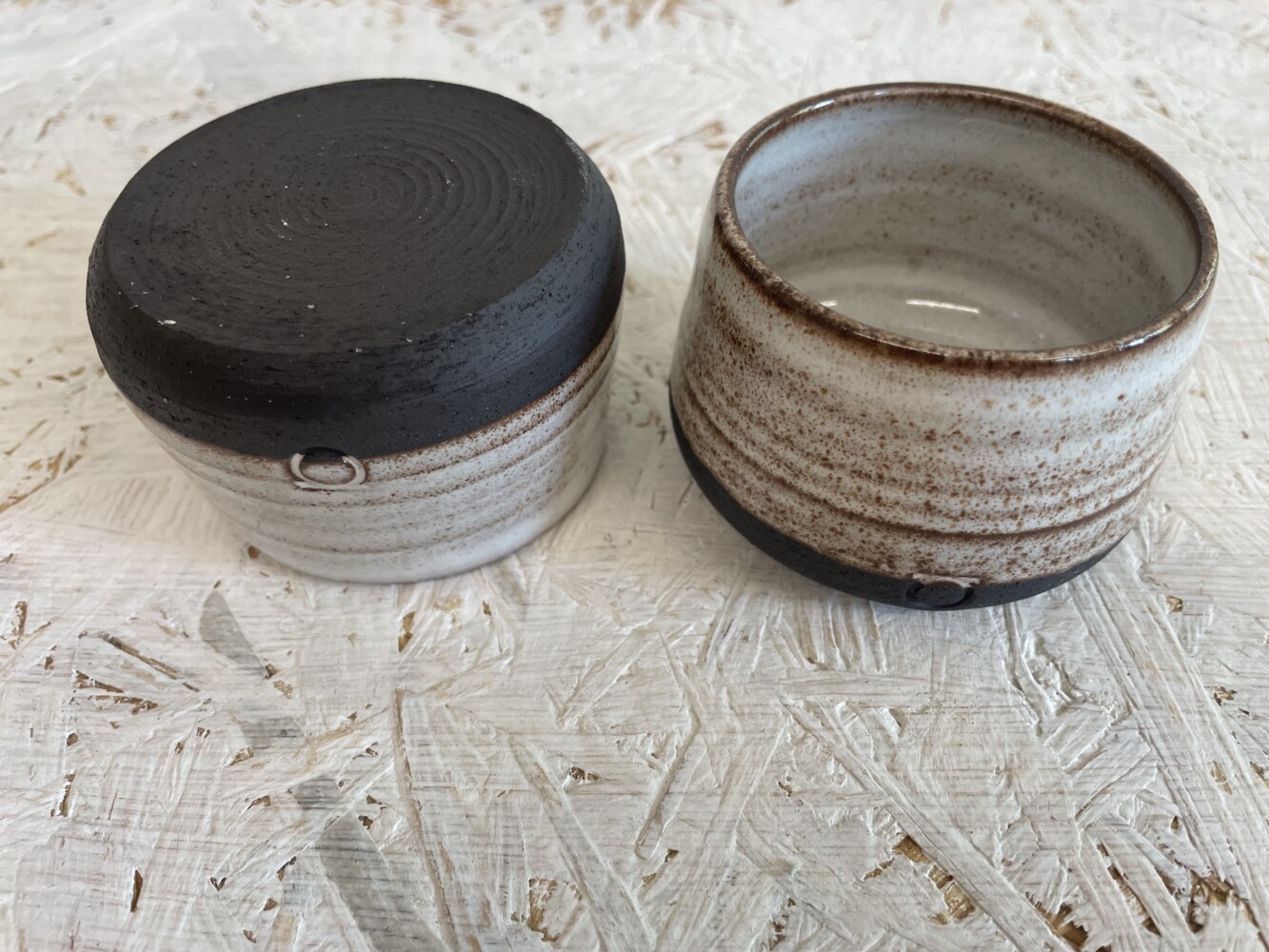 IMG_7133 espresso cup rounded -matte white on black clay