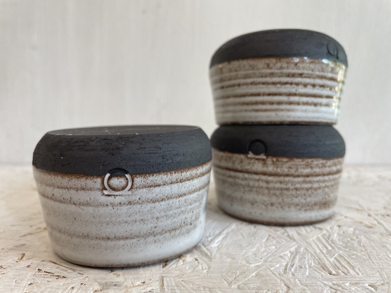IMG_7134 espresso cup rounded -matte white on black clay