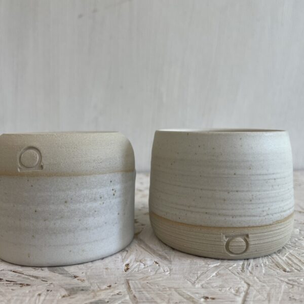 espresso cup rounded - matte white on white clay