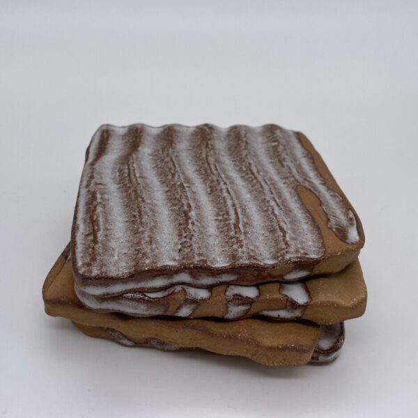 handmade clay pottery coaster